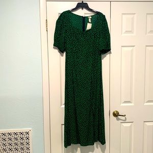 H&M black and green NWT size large maxi dress